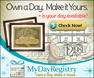 MyDayRegistry: Own a Day. Make it Yours.