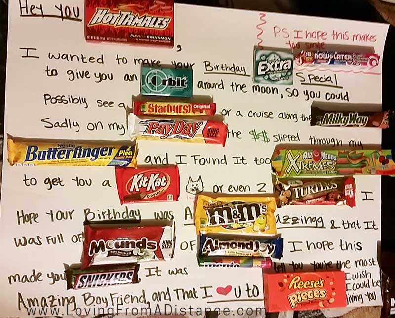 love letter made with candy poster board