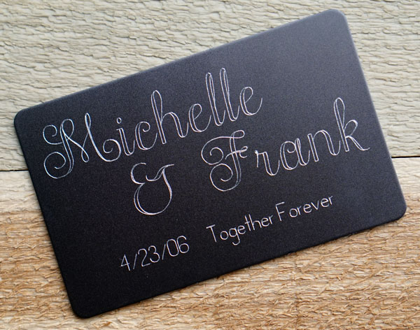 engraved couples wallet card