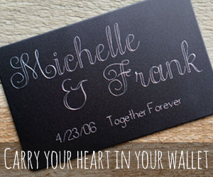 personalized engraved wallet cards